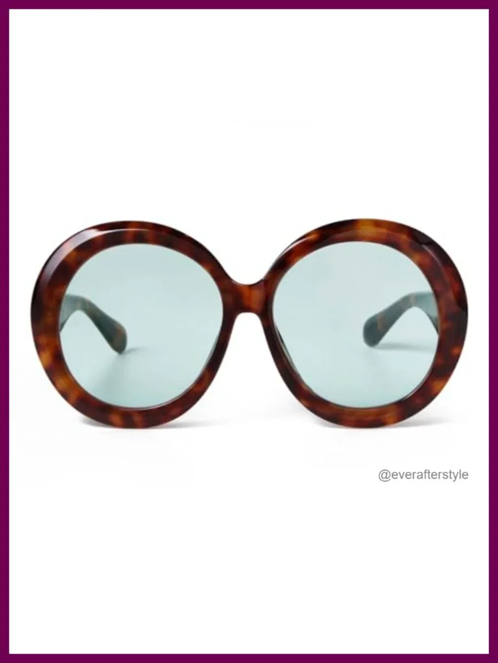 Oversized Round Sunglasses UV400 Plastic Frame Retro Goggle Style